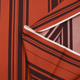 Coton fin imprimé rayures rouge orangé et marron
