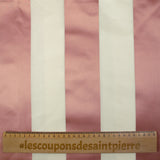 100% tafetán de seda a rayas rosa y blanco roto