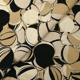 Twill de viscose imprimé cercles fantaisies sable fond écru