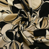 Twill de viscose imprimé cercles fantaisies sable fond écru