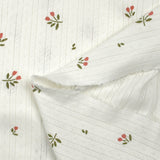 Jersey pointelle coton imprimé tulipes fond blanc cassé
