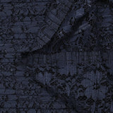 Dentelle plissée polyester Lisianthus marine