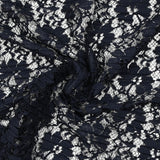 Dentelle plissée polyester Lisianthus marine