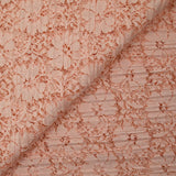 Dentelle plissée polyester Lisianthus rose pêche