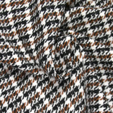 Laine mélangée pied de poule camel et noir