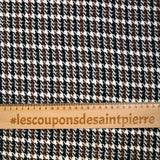 Laine mélangée pied de poule camel et noir