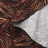 Twill de viscose imprimé nature abstraite lie de vin fond noir
