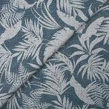 Crêpe viscose imprimé pointillisme feuillage bleu denim