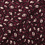 Twill de viscose imprimé léopard graou fond lie de vin