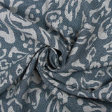 Crêpe viscose imprimé pointillisme animal bleu denim