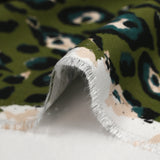 Twill de viscose imprimé léopard graou fond kaki