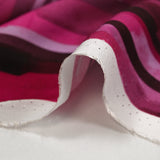 Twill de viscose imprimé cascade en peinture cyclamen