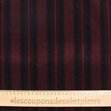 Velours de coton ras imprimé rayé lie de vin