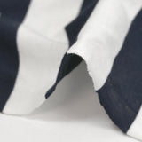Jersey de algodón a rayas azul medianoche y blanco de 30 mm
