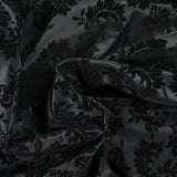 Polyester arabesque en velours ras appliqué noir