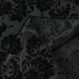 Polyester arabesque en velours ras appliqué noir