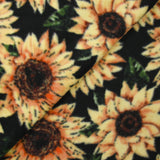 Polaire imprimée tournesol fond noir