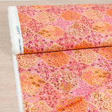 Coton liberty ® Aspley Tile orange et blush au mètre