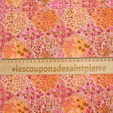 Coton liberty ® Aspley Tile orange et blush au mètre