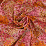 Coton liberty ® Aspley Tile orange et blush au mètre