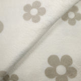 Fleece Doudou Printed Flowers Grège Bond White broken