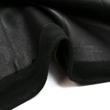 Bombardier simili cuir noir envers mouton taupe