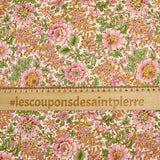 Coton liberty ® Vine Garden rose fond rose pâle au mètre