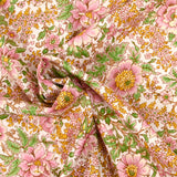 Coton liberty ® Vine Garden rose fond rose pâle au mètre