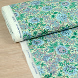 Coton liberty ® Vine Garden bleu fond vert pastel au mètre
