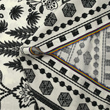 Viscose imprimée broderie d'Oaxaca noir fond blanc cassé
