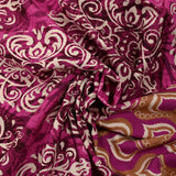 Viscose imprimée ikat baroque magenta