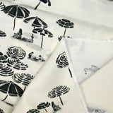 Coton imprimé plage fond écru