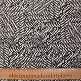 Viscose imprimée hypnose abstraite fond marron foncé