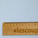 Coton tissé-teint à carreaux ciel et blanc