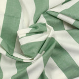 Coton tissé-teint rayé vert et blanc