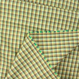 Coton tissé-teint à carreaux vert et orange