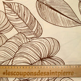 Coton imprimé caladium fond beige