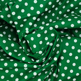 Coton imprimé pois 8mm fond vert