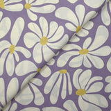 Coton imprimé flower rétro fond lilas