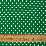 Coton imprimé pois 8mm fond vert