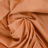 Coton imprimé pois 1mm fond terre de sienne