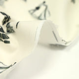 Coton imprimé plage fond écru