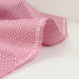 Coton imprimé pois 1mm fond bois de rose