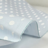 Coton imprimé pois 8mm fond bleu glacier