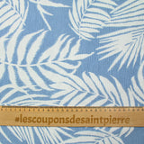 Maille plissée satinée feuille bleu givré