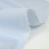 Coton tissé-teint à carreaux ciel et blanc