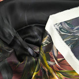 Satinada de satén de satén impresa en flores gigantes Melts