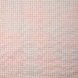 Cotton Vichy embroidered pastel pink background