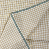 Cotton Vichy Seersucker embroidered Grège background