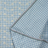 Cotton Vichy Seersucker embroidered blue sky background